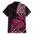 Aotearoa Maori Family Matching Mermaid Dress and Hawaiian Shirt Pink Fern Ribbons on Black - Polynesian Pride