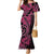 Aotearoa Maori Family Matching Mermaid Dress and Hawaiian Shirt Pink Fern Ribbons on Black - Polynesian Pride