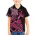 Aotearoa Maori Family Matching Tank Maxi Dress and Hawaiian Shirt Pink Fern Ribbons on Black - Polynesian Pride