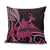 Aotearoa Maori Pillow Cover Pink Fern Ribbons on Black - Polynesian Pride