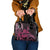 Aotearoa Maori Shoulder Handbag Pink Fern Ribbons on Black - Polynesian Pride
