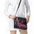Aotearoa Maori Shoulder Handbag Pink Fern Ribbons on Black - Polynesian Pride