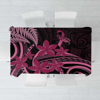 Aotearoa Maori Tablecloth Pink Fern Ribbons on Black - Polynesian Pride