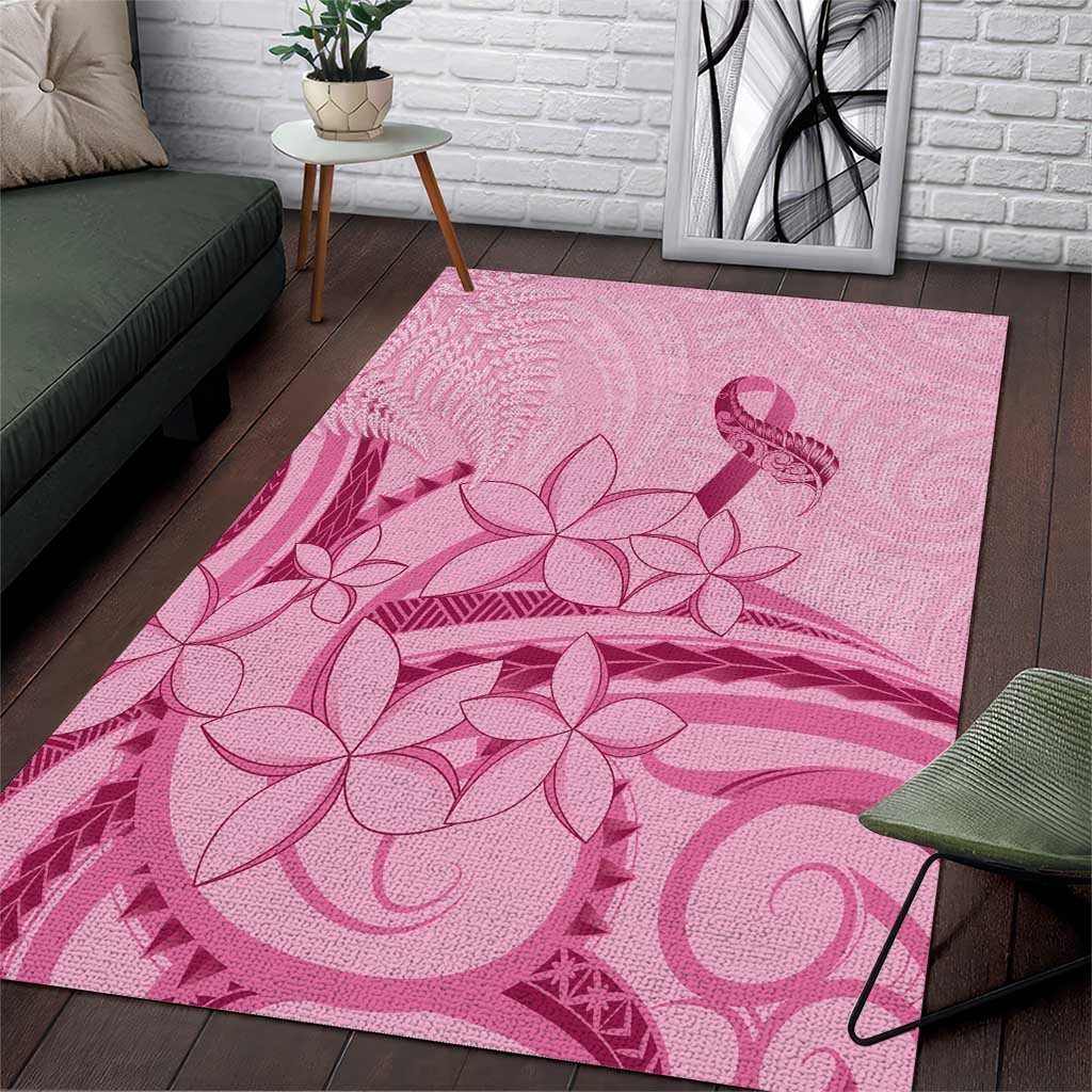 Aotearoa Maori Area Rug Pink Fern Ribbons - Polynesian Pride