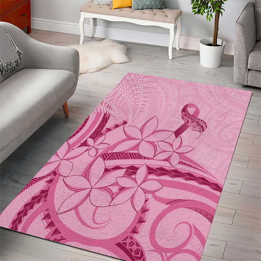 Aotearoa Maori Area Rug Pink Fern Ribbons - Polynesian Pride