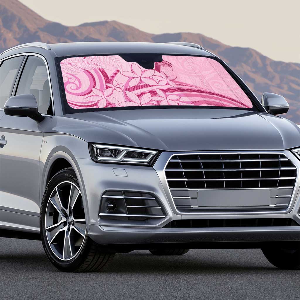 Aotearoa Maori Auto Sun Shade Pink Fern Ribbons - Polynesian Pride