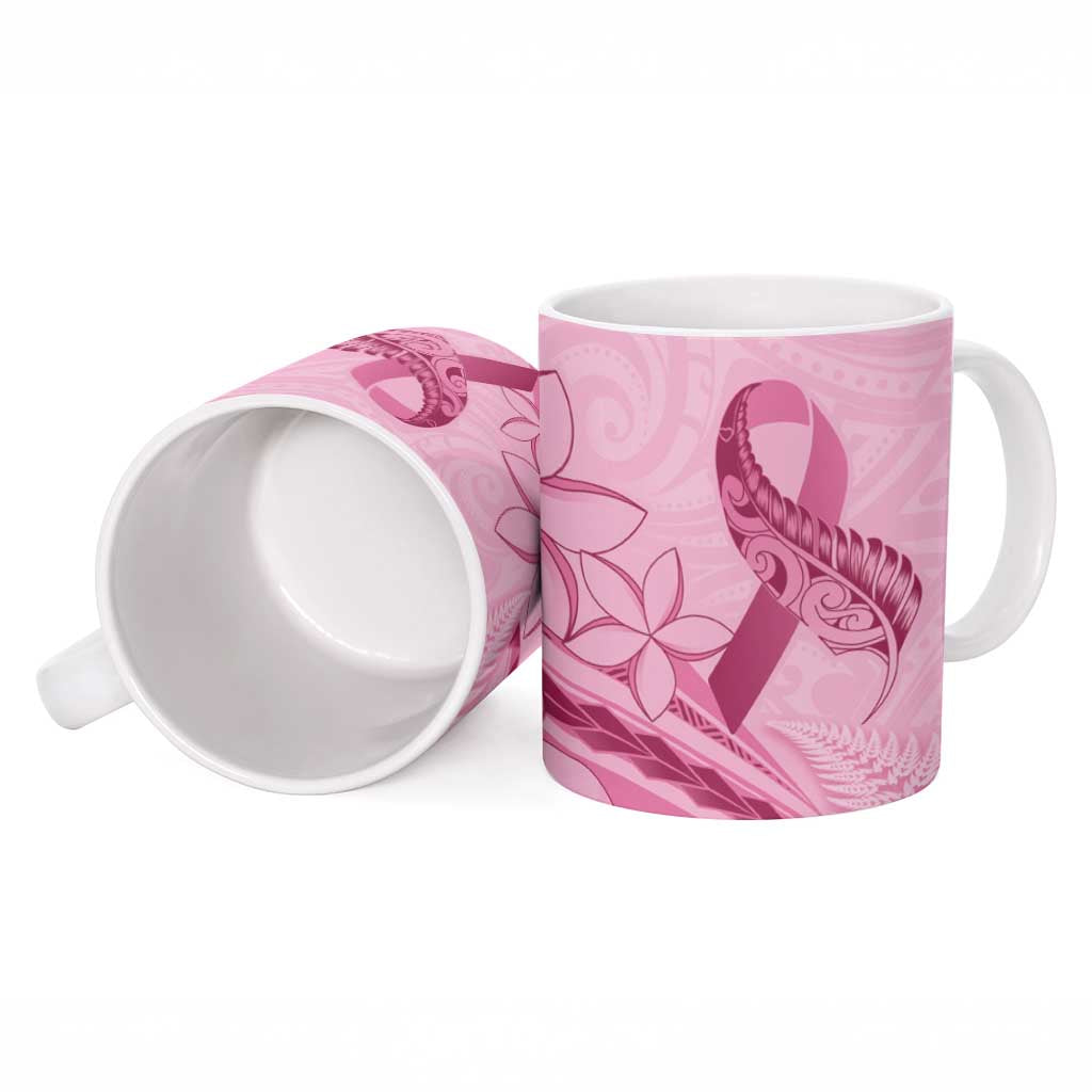Aotearoa Maori Ceramic Mug Pink Fern Ribbons - Polynesian Pride