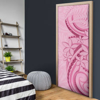 Aotearoa Maori Door Cover Pink Fern Ribbons - Polynesian Pride