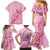 Aotearoa Maori Family Matching Mermaid Dress and Hawaiian Shirt Pink Fern Ribbons - Polynesian Pride