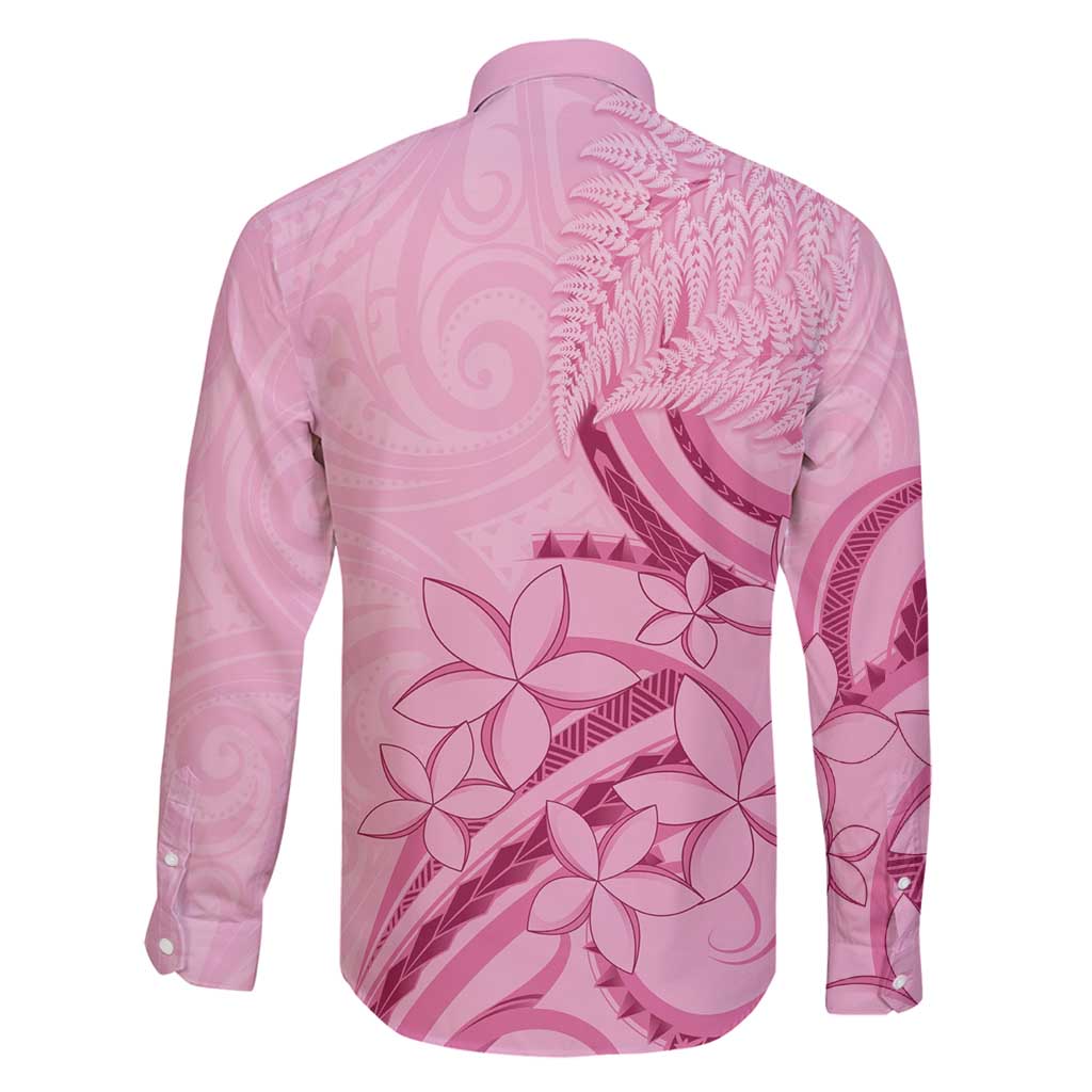 Aotearoa Maori Family Matching Mermaid Dress and Hawaiian Shirt Pink Fern Ribbons LT7 - Polynesian Pride