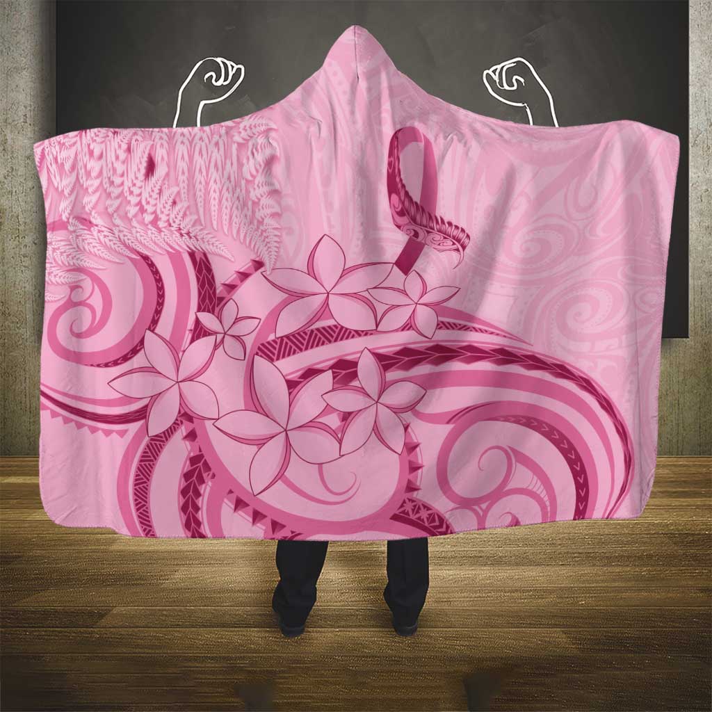Aotearoa Maori Hooded Blanket Pink Fern Ribbons - Polynesian Pride