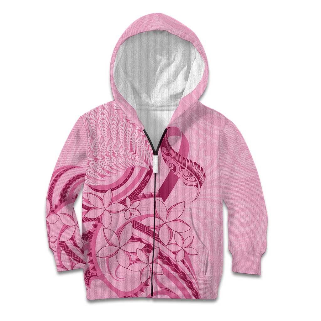 Aotearoa Maori Kid Hoodie Pink Fern Ribbons - Polynesian Pride
