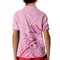 Aotearoa Maori Kid Polo Shirt Pink Fern Ribbons - Polynesian Pride