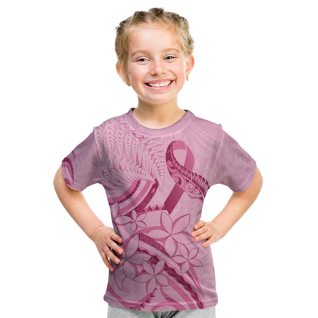 Aotearoa Maori Kid T Shirt Pink Fern Ribbons - Polynesian Pride