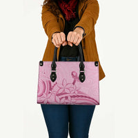 Aotearoa Maori Leather Bag Pink Fern Ribbons - Polynesian Pride