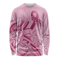 Aotearoa Maori Long Sleeve Shirt Pink Fern Ribbons - Polynesian Pride