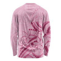 Aotearoa Maori Long Sleeve Shirt Pink Fern Ribbons - Polynesian Pride