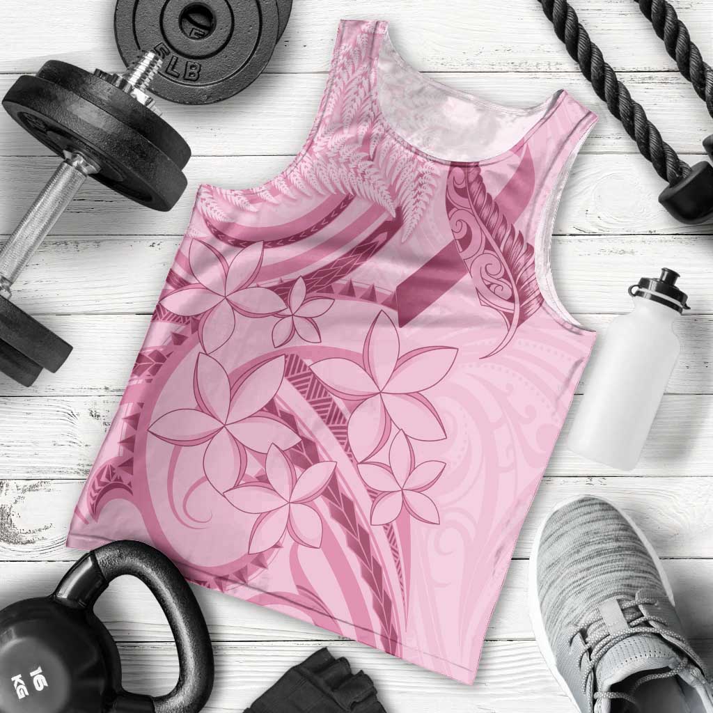 Aotearoa Maori Men Tank Top Pink Fern Ribbons - Polynesian Pride