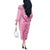 Aotearoa Maori Off The Shoulder Long Sleeve Dress Pink Fern Ribbons - Polynesian Pride