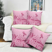 Aotearoa Maori Pillow Cover Pink Fern Ribbons - Polynesian Pride