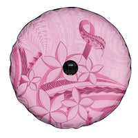 Aotearoa Maori Spare Tire Cover Pink Fern Ribbons - Polynesian Pride