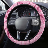 Aotearoa Maori Steering Wheel Cover Pink Fern Ribbons - Polynesian Pride