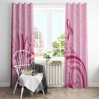 Aotearoa Maori Window Curtain Pink Fern Ribbons - Polynesian Pride