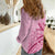 Aotearoa Maori Women Casual Shirt Pink Fern Ribbons - Polynesian Pride