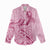 Aotearoa Maori Women Casual Shirt Pink Fern Ribbons - Polynesian Pride