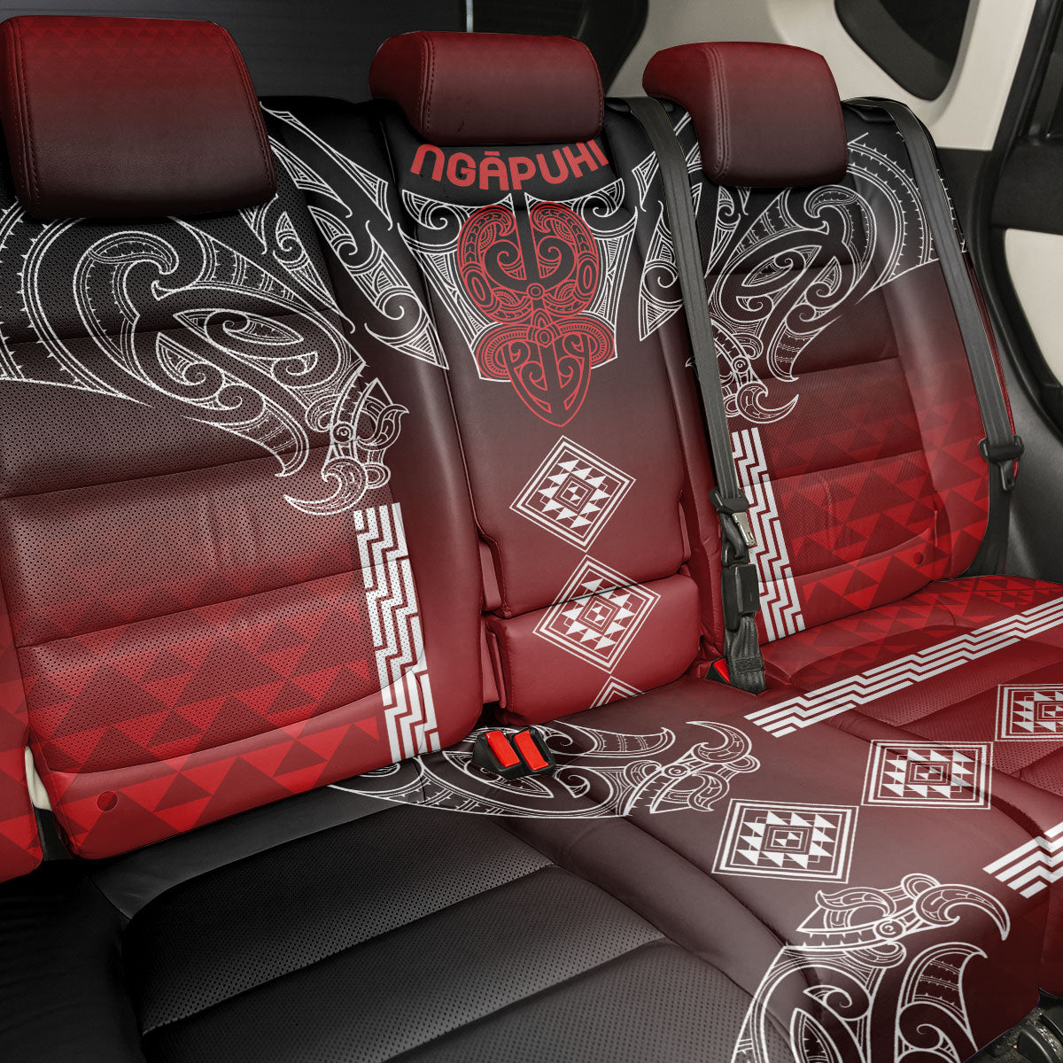 Aotearoa Maori Iwi Heritage Back Car Seat Cover Ngapuhi Kokowai LT7 - Polynesian Pride