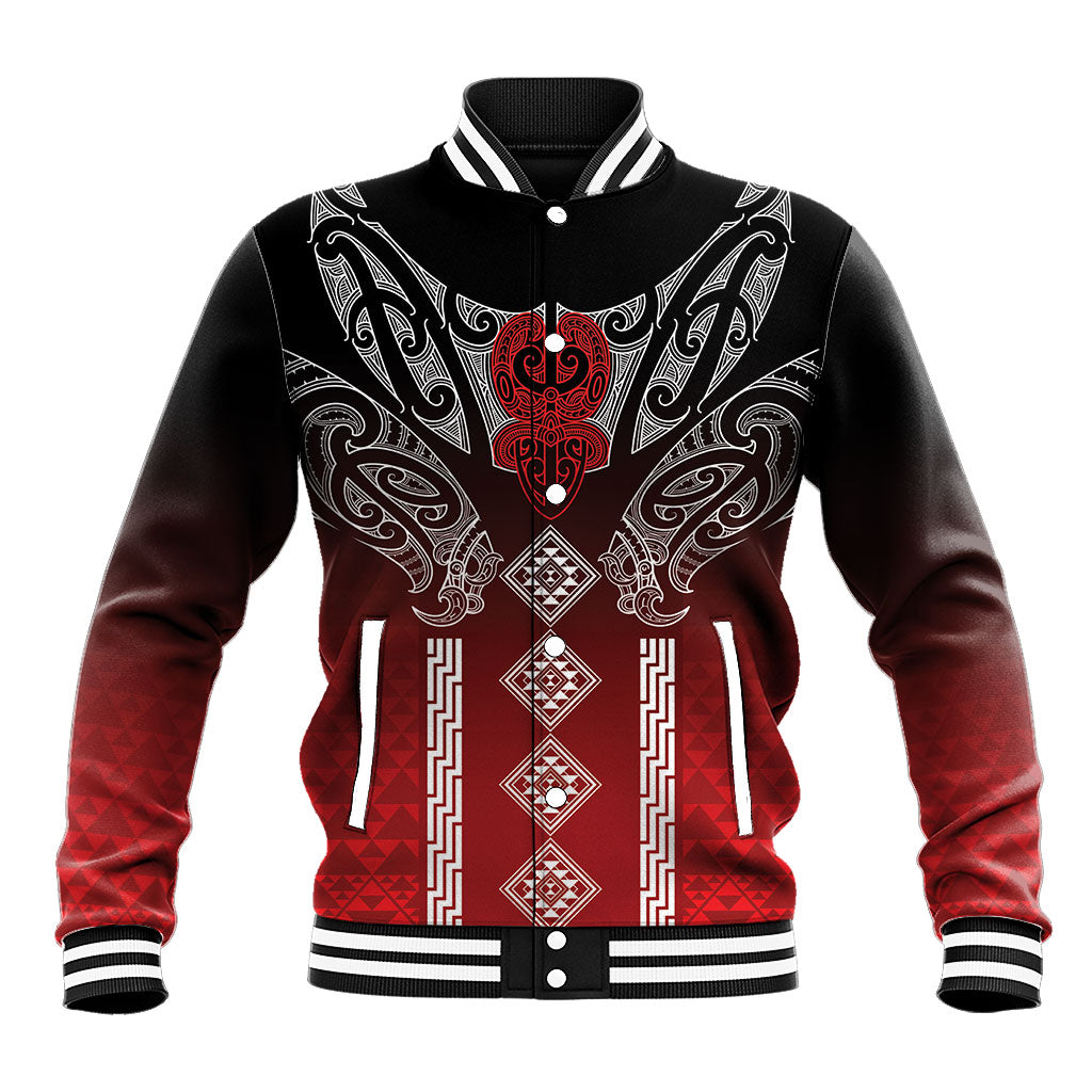 Aotearoa Maori Iwi Heritage Baseball Jacket Ngapuhi Kokowai LT7 Unisex Red - Polynesian Pride