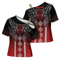 Aotearoa Maori Iwi Heritage Cross Shoulder Shirt Ngapuhi Kokowai LT7 - Polynesian Pride