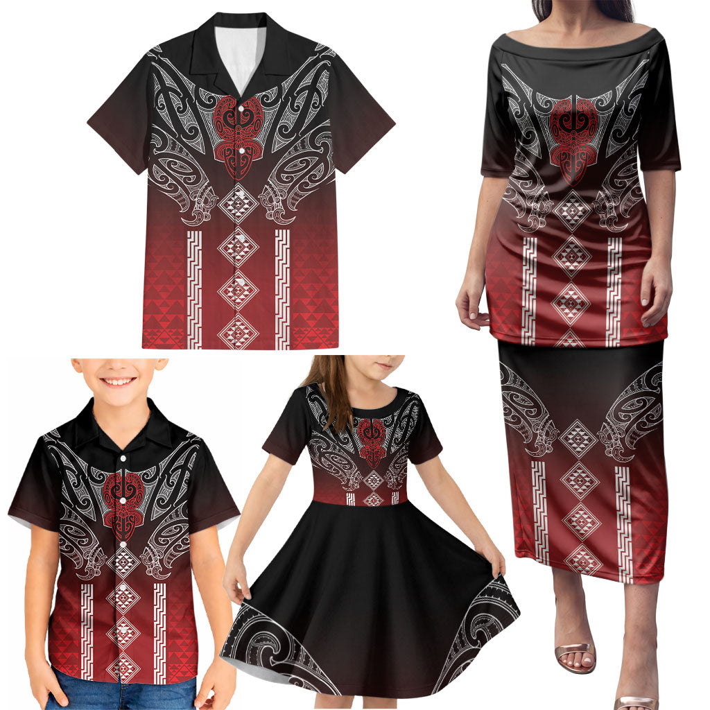 Aotearoa Maori Iwi Heritage Family Matching Puletasi and Hawaiian Shirt Ngapuhi Kokowai LT7 - Polynesian Pride