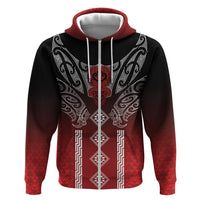 Aotearoa Maori Iwi Heritage Hoodie Ngapuhi Kokowai LT7 Zip Hoodie Red - Polynesian Pride