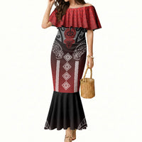 Aotearoa Maori Iwi Heritage Mermaid Dress Ngapuhi Kokowai LT7 Women Red - Polynesian Pride
