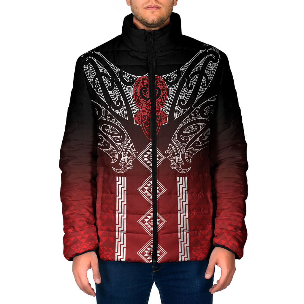 Aotearoa Maori Iwi Heritage Padded Jacket Ngapuhi Kokowai LT7 Men Red - Polynesian Pride