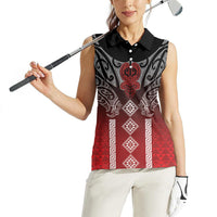 Aotearoa Maori Iwi Heritage Women Sleeveless Polo Shirt Ngapuhi Kokowai LT7 - Polynesian Pride