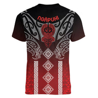 Aotearoa Maori Iwi Heritage Women V-Neck T-Shirt Ngapuhi Kokowai LT7 - Polynesian Pride