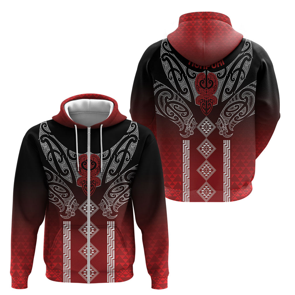 Aotearoa Maori Iwi Heritage Zip Hoodie Ngapuhi Kokowai LT7 - Polynesian Pride