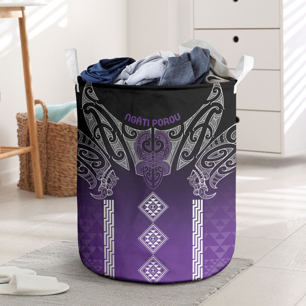 Aotearoa Maori Iwi Heritage Laundry Basket Ngati Porou Waiporoporo LT7 Purple - Polynesian Pride