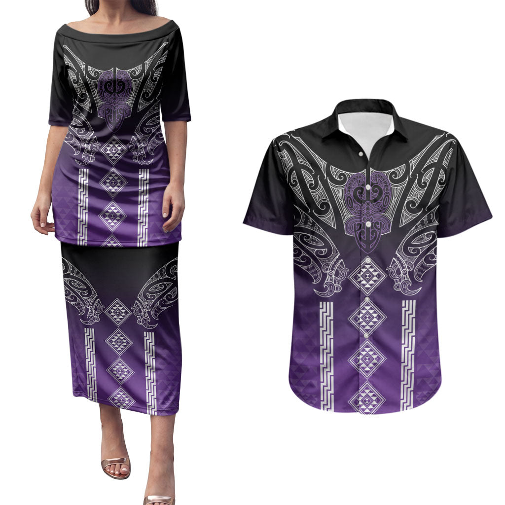 Aotearoa Maori Iwi Heritage Couples Matching Puletasi and Hawaiian Shirt Ngati Porou Waiporoporo