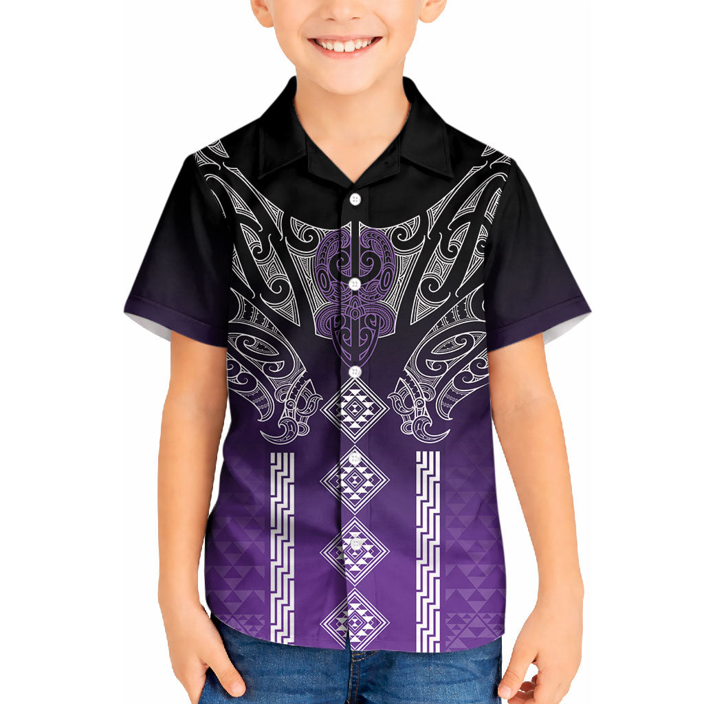 Aotearoa Maori Iwi Heritage Kid Hawaiian Shirt Ngati Porou Waiporoporo