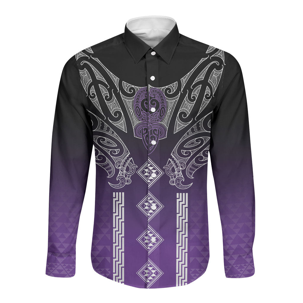 Aotearoa Maori Iwi Heritage Long Sleeve Button Shirt Ngati Porou Waiporoporo