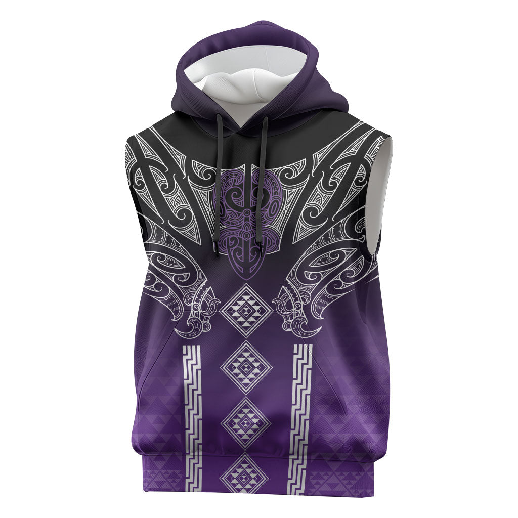 Aotearoa Maori Iwi Heritage Sleeveless Hoodie Ngati Porou Waiporoporo LT7 Purple - Polynesian Pride