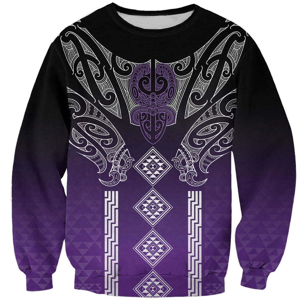 Aotearoa Maori Iwi Heritage Sweatshirt Ngati Porou Waiporoporo LT7 Unisex Purple - Polynesian Pride