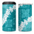 Hawaii Aloha 4 in 1 Can Cooler Tumbler Teal Quilt Patch Work Mix Plumeria Lei