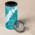 Hawaii Aloha 4 in 1 Can Cooler Tumbler Teal Quilt Patch Work Mix Plumeria Lei