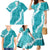 Hawaii Aloha Family Matching Mermaid Dress and Hawaiian Shirt Teal Quilt Patch Work Mix Plumeria Lei