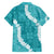 Hawaii Aloha Family Matching Off Shoulder Short Dress and Hawaiian Shirt Teal Quilt Patch Work Mix Plumeria Lei