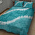 Hawaii Aloha Quilt Bed Set Teal Quilt Patch Work Mix Plumeria Lei